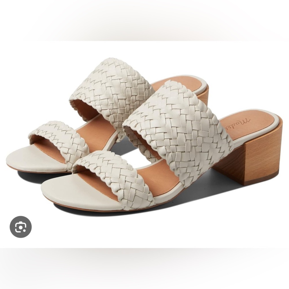 MADEWELL leather woven strap sandal in cream, W size 9 - Picture 7 of 7